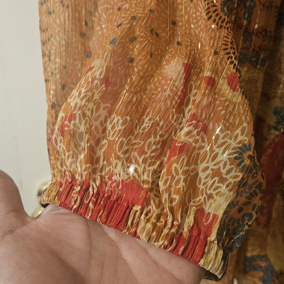 Chic Bohemian Mini Dress in Red and Orange - Picture 4 of 8